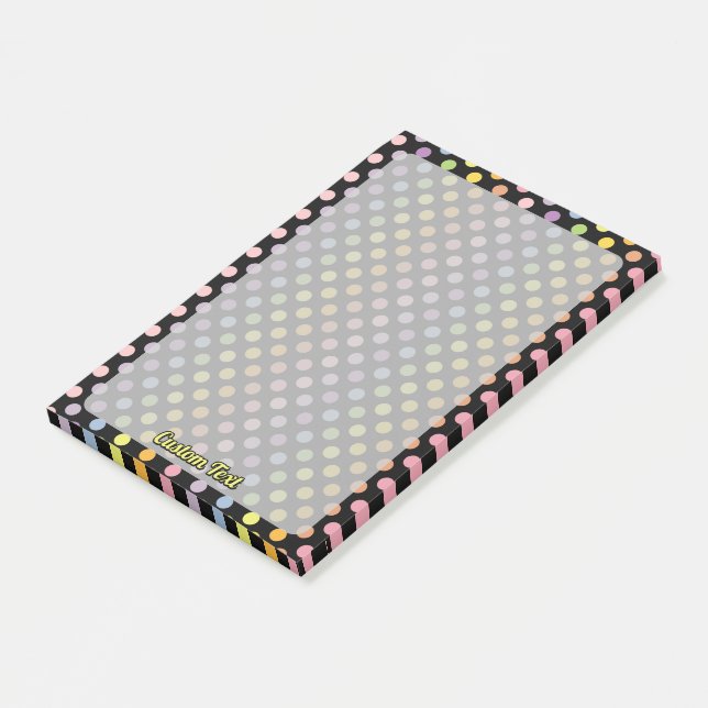 Rainbow Polka Dots Pattern Post-it Notes (Angled)
