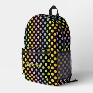 Rainbow Polka Dots Pattern Printed Backpack