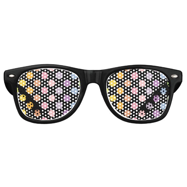 Rainbow Polka Dots Pattern Retro Sunglasses (Front)