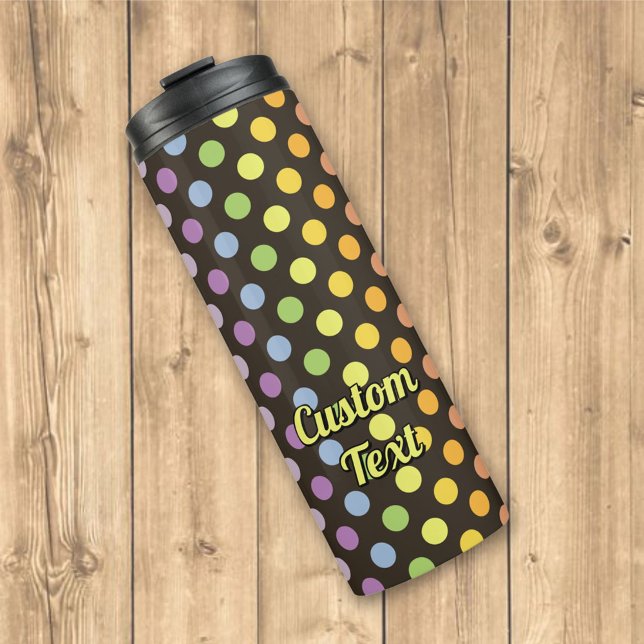 Rainbow Polka Dots Pattern Thermal Tumbler (Creator Uploaded)