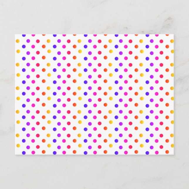 Rainbow Polka Dots Postcard (Front)
