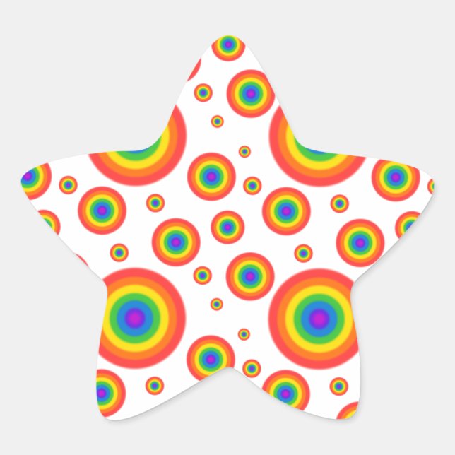 Rainbow Polka Dots Star Sticker (Front)