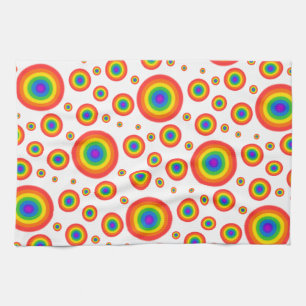 Rainbow Polka Dots Tea Towel