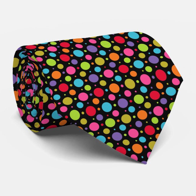 Rainbow polka dots tie (Rolled)