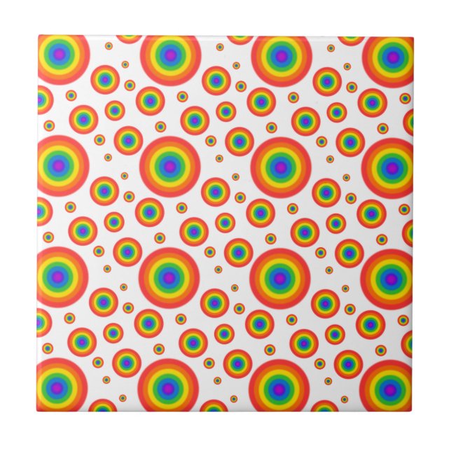 Rainbow Polka Dots Tile (Front)