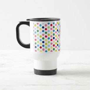 Rainbow polka dots travel mug