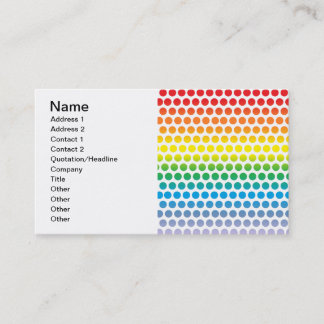Rainbow Polka Dots White Business Card