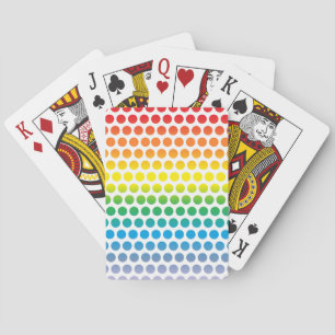 Rainbow Polka Dots White Playing Cards