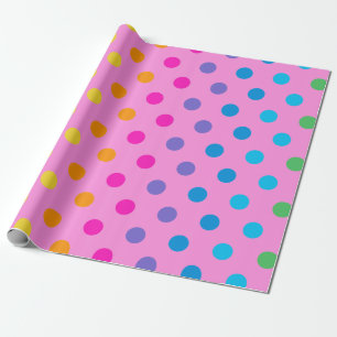 rainbow polka dots wrapping paper