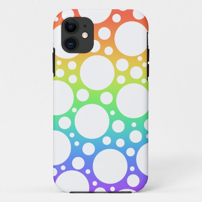 Rainbow Polka Dotted iPhone Case (Back)