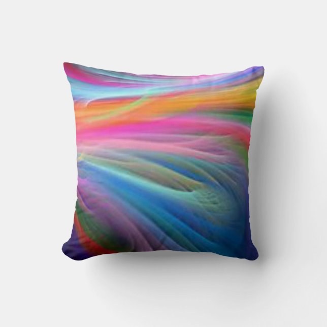 Rainbow polyester throw pillow. cushion (Front)