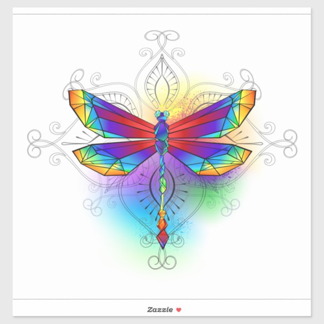 Rainbow Polygonal Dragonfly (Sheet)