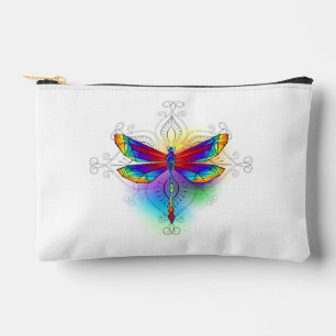 Rainbow Polygonal Dragonfly Accessory Pouch