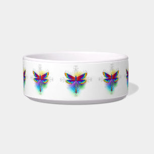 Rainbow Polygonal Dragonfly Bowl