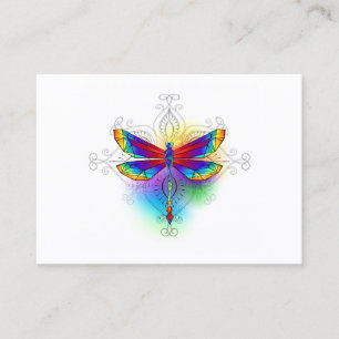 Rainbow Polygonal Dragonfly Calling Card