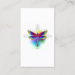 Rainbow Polygonal Dragonfly Calling Card