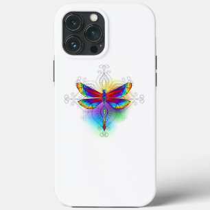 Rainbow Polygonal Dragonfly iPhone 13 Pro Max Case