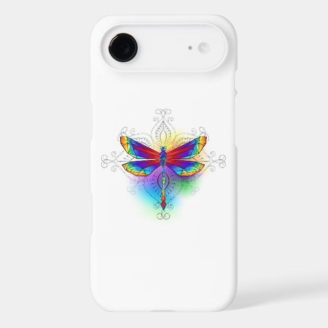 Rainbow Polygonal Dragonfly Case-Mate iPhone Case (Back)
