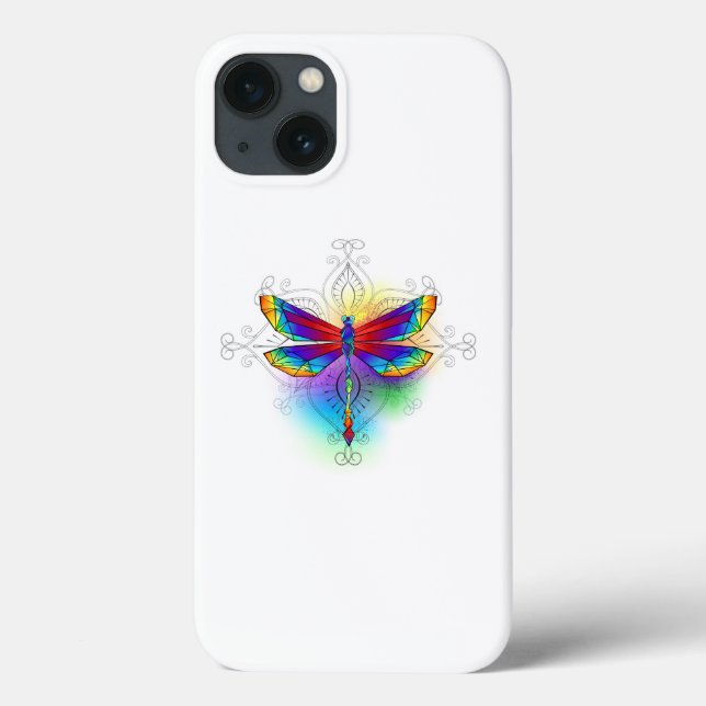 Rainbow Polygonal Dragonfly Case-Mate iPhone Case (Back)