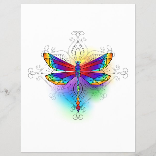 Rainbow Polygonal Dragonfly Flyer (Front)