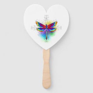 Rainbow Polygonal Dragonfly Hand Fan