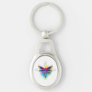Rainbow Polygonal Dragonfly Key Ring