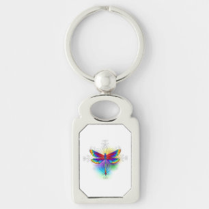 Rainbow Polygonal Dragonfly Key Ring