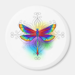 Rainbow Polygonal Dragonfly Magnet