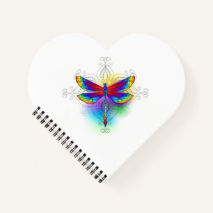Rainbow Polygonal Dragonfly Notebook