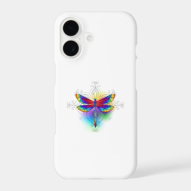 Rainbow Polygonal Dragonfly Samsung Galaxy S21 Ultra Case (Back)