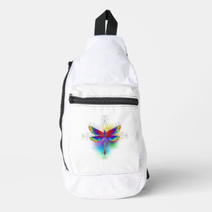 Rainbow Polygonal Dragonfly Sling Bag