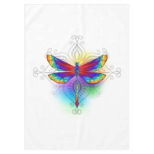 Rainbow Polygonal Dragonfly Tablecloth