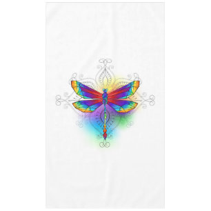 Rainbow Polygonal Dragonfly Tablecloth