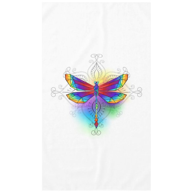 Rainbow Polygonal Dragonfly Tablecloth (Front)