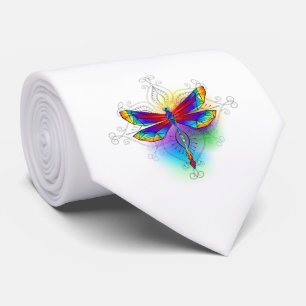 Rainbow Polygonal Dragonfly Tie