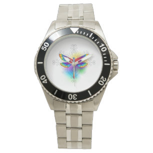 Rainbow Polygonal Dragonfly Watch