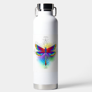 Rainbow Polygonal Dragonfly Water Bottle
