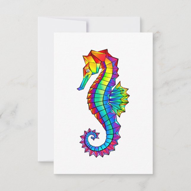 Rainbow Polygonal Seahorse Announcement (Front)
