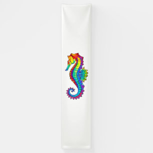 Rainbow Polygonal Seahorse Banner