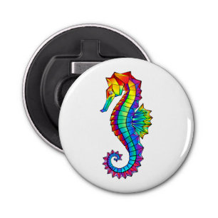 Rainbow Polygonal Seahorse Bottle Opener