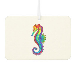 Rainbow Polygonal Seahorse Car Air Freshener