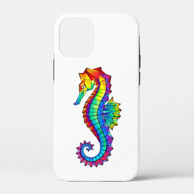Rainbow Polygonal Seahorse Case-Mate iPhone Case (Back)