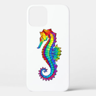 Rainbow Polygonal Seahorse iPhone 12 Case