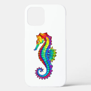 Rainbow Polygonal Seahorse iPhone 12 Pro Case