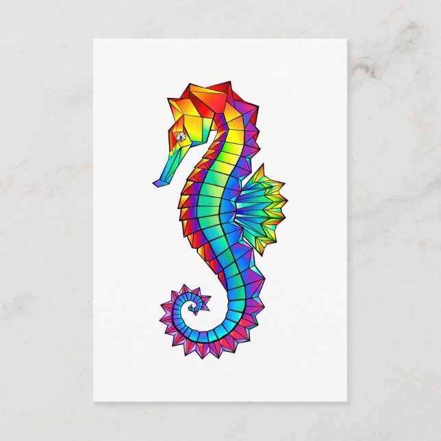 Rainbow Polygonal Seahorse Enclosure Card (Front)