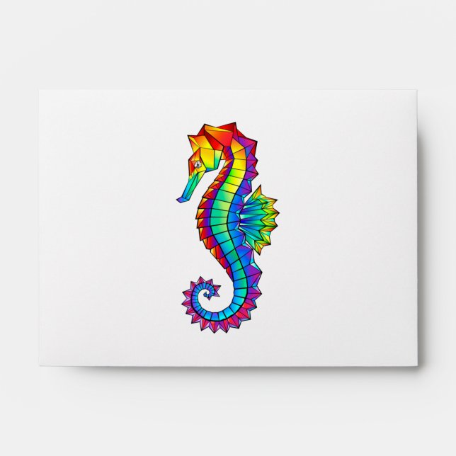 Rainbow Polygonal Seahorse Envelope (Front)