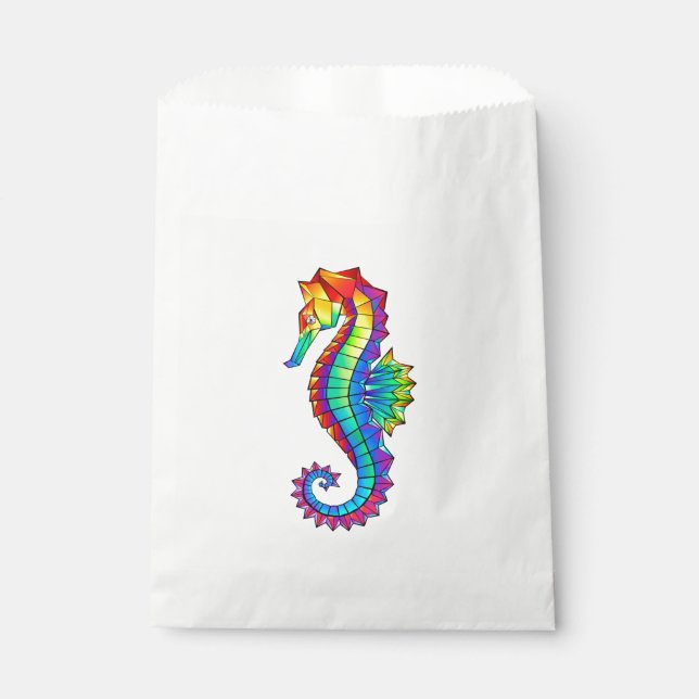 Rainbow Polygonal Seahorse Favour Bags (Front)