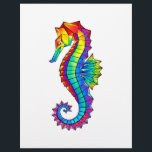 Rainbow Polygonal Seahorse Flyer<br><div class="desc">Artistically drawn,  bright,  rainbow,  polygonal seahorse on white background. Bright tattoo.</div>