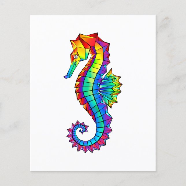 Rainbow Polygonal Seahorse Flyer (Front)