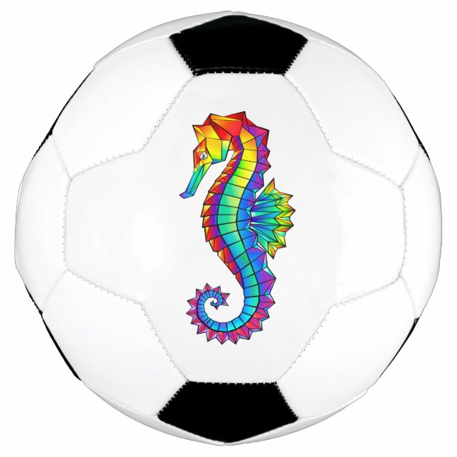 Rainbow Polygonal Seahorse Football (Front)